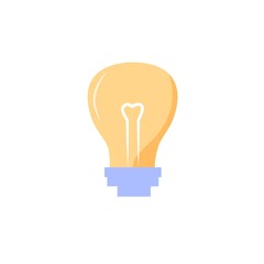 Vector flat cartoon bulb lamp isolated on empty background-electric devices for home life comfort concept,web site banner ad design