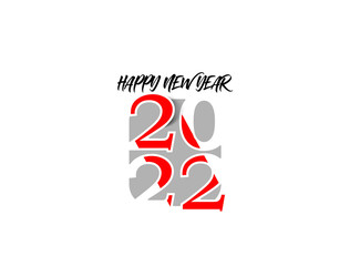 Happy New Year 2022 Text Typography Design Patter, Vector illustration.