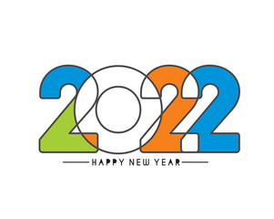 Happy New Year 2022 Text Typography Design Patter, Vector illustration.