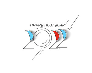  Happy New Year 2022 Text Typography Design Patter, Vector illustration.