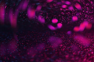 Wall Mural - dark abstract blurred background with bokeh. blurred lights, glitter scattering, neon glow