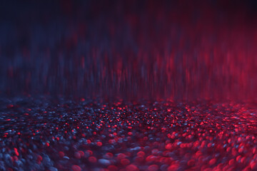 Wall Mural - dark abstract blurred background with bokeh. blurred lights, glitter scattering, neon glow
