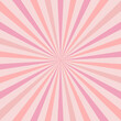 Ray burst concentric stripes vector background. Girlish romantic sunburst surface design. Pastel Pink aesthetic radial rays backdrop.