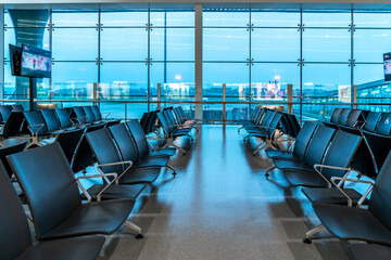 Wall Mural - Interior view of airport terminal