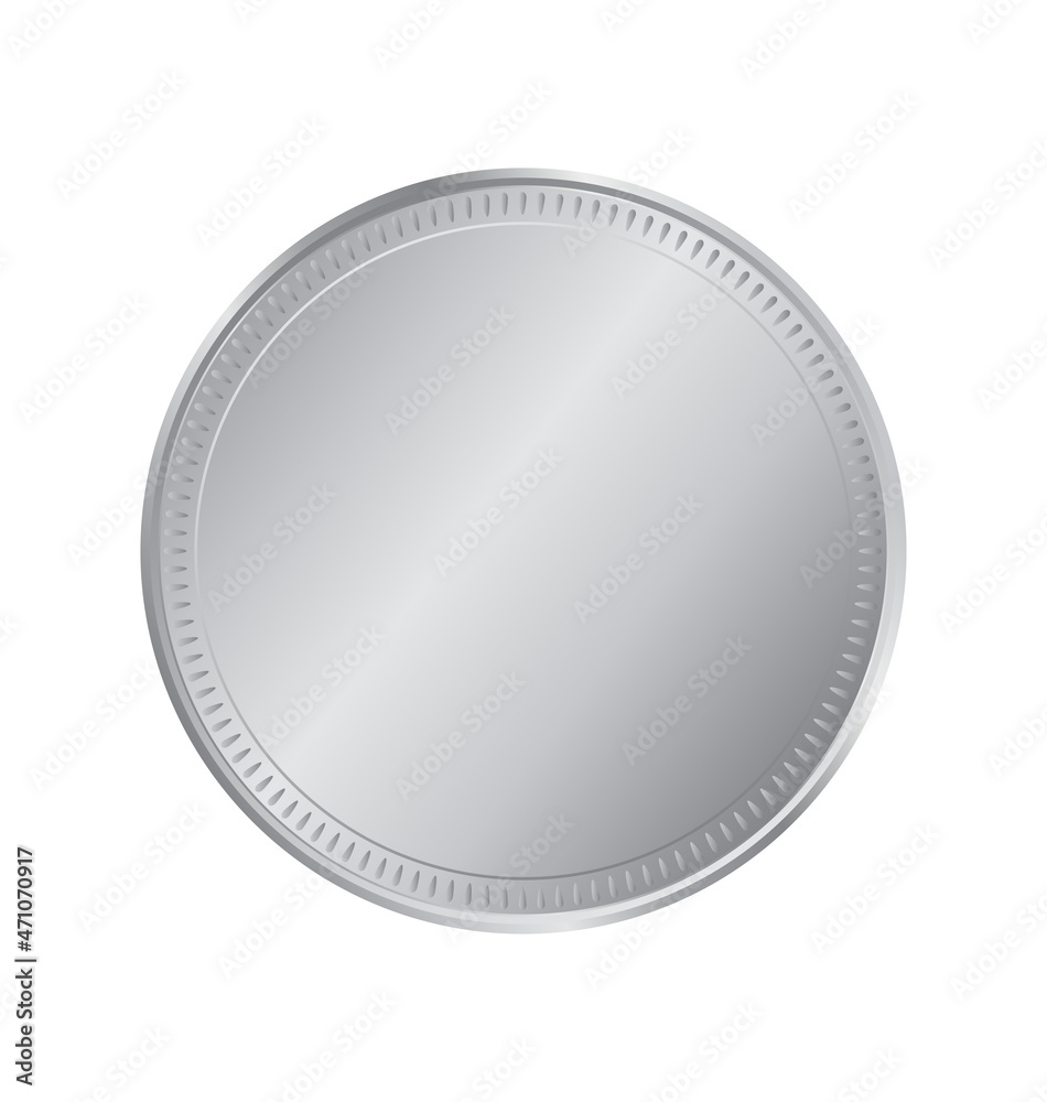 Blank Silver Coin Template Stock Vector Adobe Stock