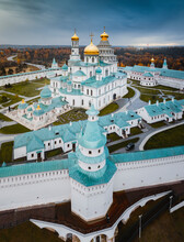Aerial View Of New Jerusalem Monastery In Istra City, Moscow, Russia.