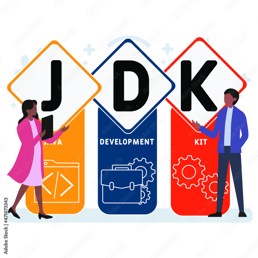 JDK - Java Development Kit acronym. business concept background. vector ...
