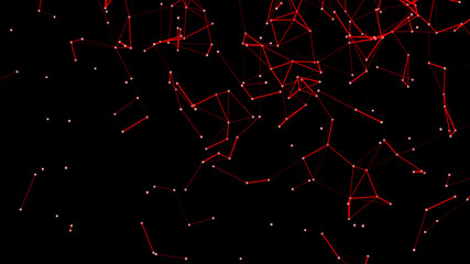 Poster - Abstract digital connection dots. Technology background. Network connection structure. Plexus effect. 3d rendering