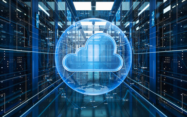 Poster - Big data and cloud computing, 3d rendering.