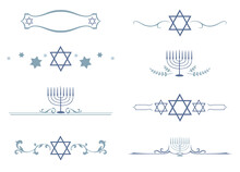 A Set Of Hanukkah Embellishments And Dividers
