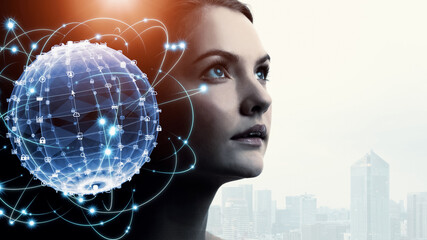 Aufkleber - AI (Artificial Intelligence) concept. Deep learning. Digital transformation.