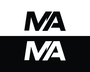 Wall Mural - Letter MA Logo Monogram Vector Design Concept Template Symbol.	