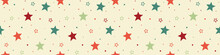 Christmas Pattern With Stars. Xmas Wrapping Paper Concept. Banner. Vector