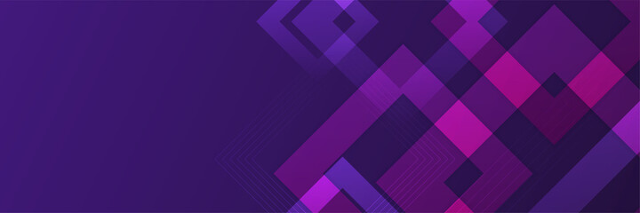 Fototapete - Purple technology banner background. Vector abstract graphic design banner pattern background template.