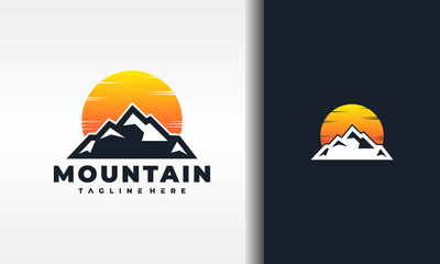 Canvas Print - mountain sun logo