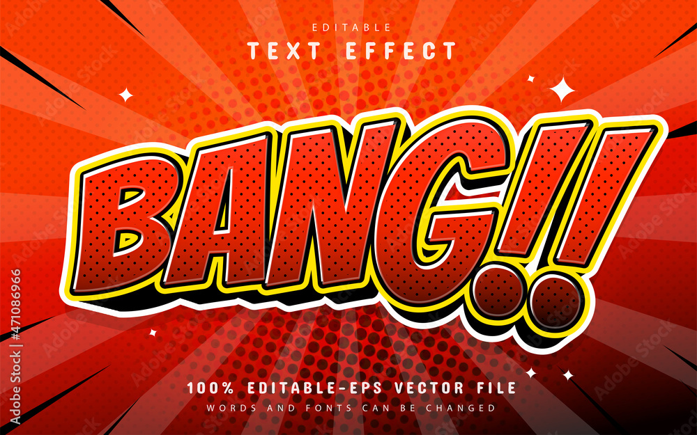 Bang comic style text effect editable Stock Vector | Adobe Stock
