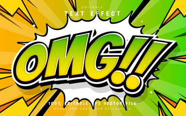 Sticker - Omg text effect comic style