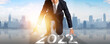 © khwanchai - Start up and business beginner starting to success in 2022, way to success and new year concept