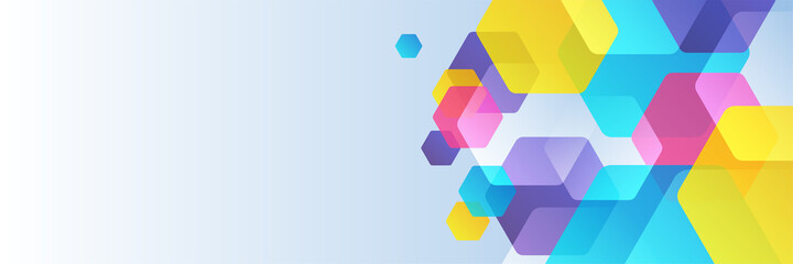 Poster - Abstract colorful hexagons banner background. Vector abstract graphic design banner pattern background template for wallpaper, template, poster, backdrop, book cover, brochure, leaflet, flyer