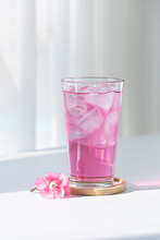 Light Pink Rose Cocktail On A White Background.