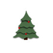 Single Christmas Tree with Red Ornaments