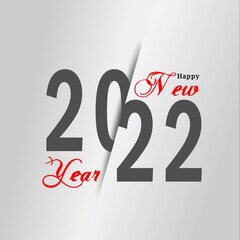 Poster - Year change 2022 with lettering Happy New Year - 3D illustration