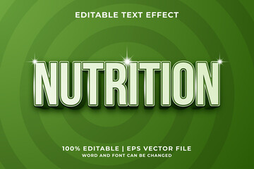 Wall Mural - Editable text effect - Nutrition 3d template style premium vector