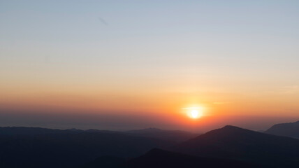 Wall Mural - mountain at sunset nature background