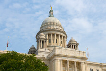 Rhode Island State House Was Built In 1904 With Neoclassical Style In Downtown Providence, Rhode Island RI, USA. 
