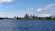 Ancient historical building of orthodox church cathedral in Russia, Ukraine, Belorus, Slavic people faith and beleifs in Christianity Solovki gulag Solovetskie Islands