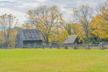 A Reconstruction Of A Farm From Colonial Maryland. Historic Marylands First Capital, St. Mary's City In The Wilderness Of Maryland