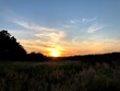 sunset in the village