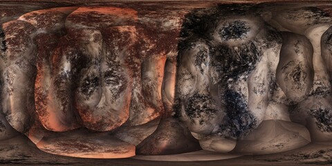 Wall Mural - The texture of the stone. Planetoid. HDRI. equidistant projection. Spherical panorama. panorama 360. environment map, 3D rendering