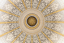 Closeup Detail Of Islamic Style Ceiling Lamp Fittings