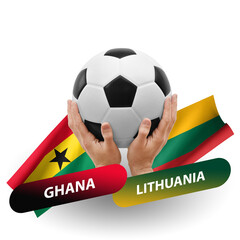 Soccer football competition match, national teams ghana vs lithuania