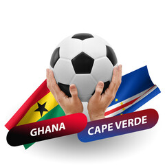 Soccer football competition match, national teams ghana vs cape verde