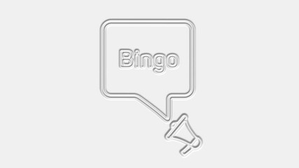 Poster - Bingo. Megaphone with bingo text speech bubble banner. Loudspeaker. 4K video motion graphic