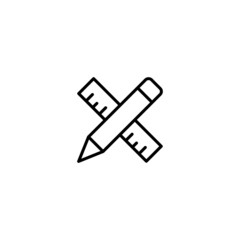 Poster - Pensil and ruler icon vector