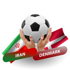 Soccer football competition match, national teams iran vs denmark