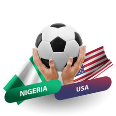 Soccer football competition match, national teams nigeria vs usa