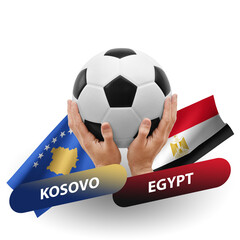 Soccer football competition match, national teams kosovo vs egypt