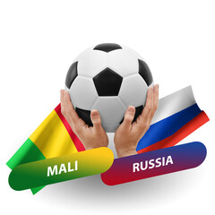 Soccer football competition match, national teams mali vs russia