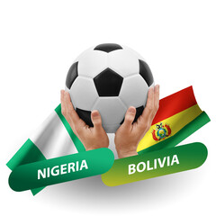 Soccer football competition match, national teams nigeria vs bolivia