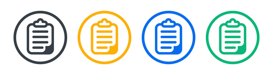 Aufkleber - Clipboard icon set. Notepad icon vector illustration.