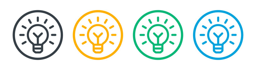 Poster - Light bulb icon set. 