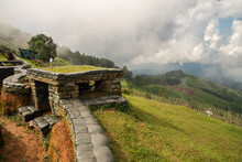 A Bunker At The Border Of Thailand And Myanmar View Point From Doi Tung Mountain In Chiang Rai Province Of Thailand. A Bunker Is A Place That Has Been Built To Protect It Against Weapon.