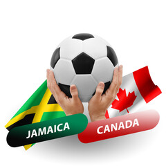 Soccer football competition match, national teams jamaica vs canada