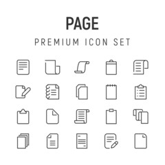 Poster - Simple line set of page icons.