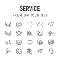 Canvas Print - Simple line set of service icons.