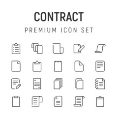 Poster - Stroke vector contract line icons.